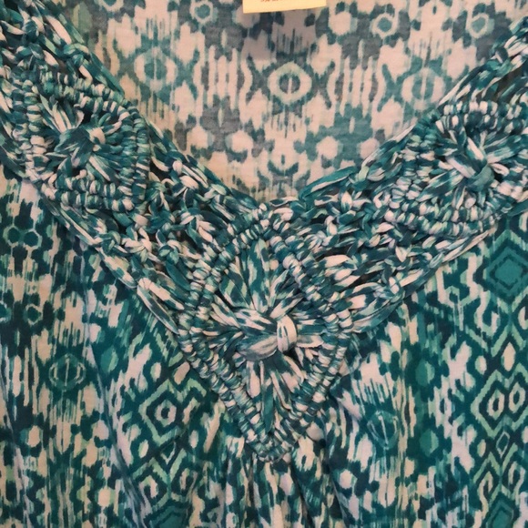 Turquoise and white high low dress - Picture 2 of 6